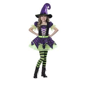 New Girls - Pretty Potion Witch Satin Tutu Halloween Costume Dress Medium 8-10